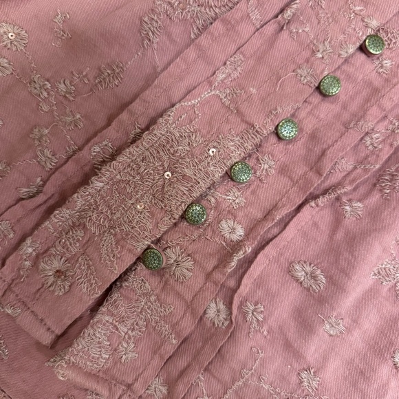 Anthropologie Pilcro Jolie Pintucked Blouse Pink/Rose ~ Size M - Picture 10 of 14